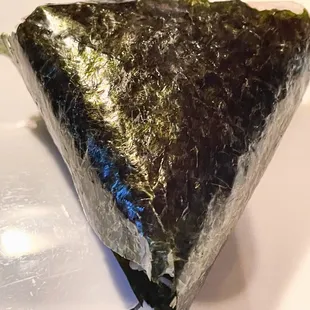 Spicy salmon onigiri. $2.50 + tip