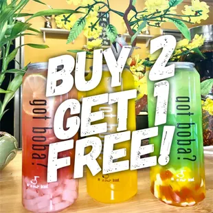 Buy 2 Get 1 Free* - Thirsty Thursday - www.goboba.shop