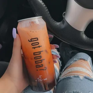 Thai tea with boba