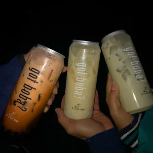 Thai tea, pineapple milk tea and maybe oolong tea?