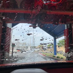 Blow dry in the drive through wash.