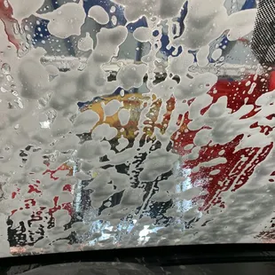 Soap section of drive through car wash.