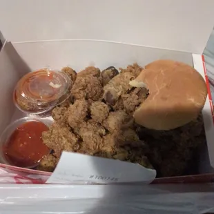 Livers and gizzards mixxxxxcced. My home treat.