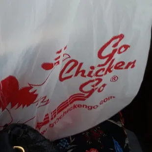 a chicken in a plastic bag