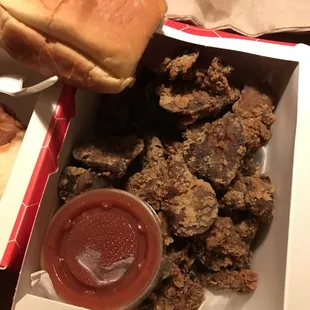 1/2 order chicken liver (not bad, might get again. Sauce is the best part)