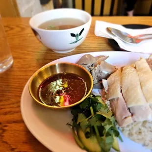 Khao Man Gai (classic.) $14 or rather $16 with the liver. Excellent. Particularly good sauce/rice