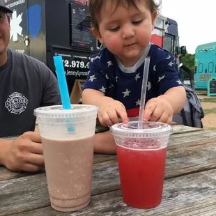 Can&apos;t decide if he wants the smoothie or strawberry green tea