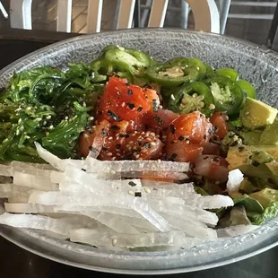 a bowl of food on a table