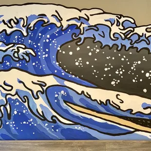 a painting of the great wave off the coast