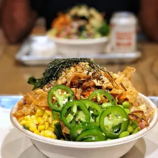 a bowl of food on a table