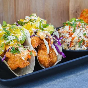 Shrimp Tacos + Esquite