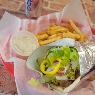 a sandwich and french fries