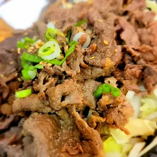 Korean BBQ beef.  It tasted fine.