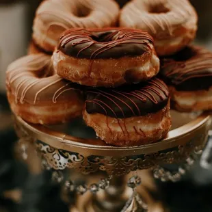 a plate of donuts