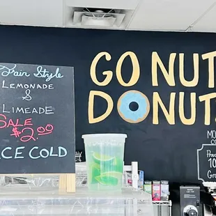 donuts and ice cold beverages