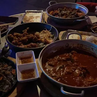 a table full of food