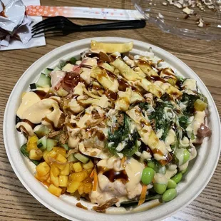 3 Poke Bowl with 3 Scoops of Protein