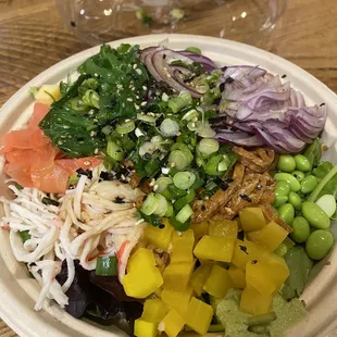 Two Poke Bowl with 2 Scoops of Protein (cooked shrimp and cooked scallop)