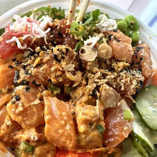 Large bowl! So full and still have left overs.