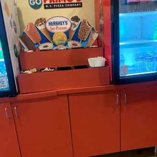  a display of frozen food