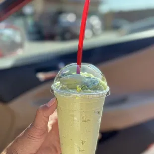 Avocado smoothie with real avocado chunks!