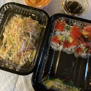 California roll and some kani salad with mango the best!!