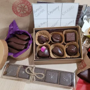 a variety of chocolates