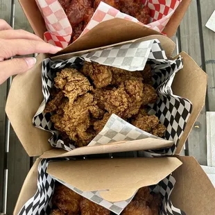 Hot Korean BBQ Wings 10 pcs, Mild Soy Garlic Boneless, Mild Soy Garlic Wings 10 pcs (wings are best imo)