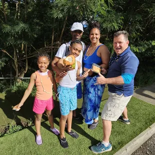 Fresh coconuts in the morning with the fam