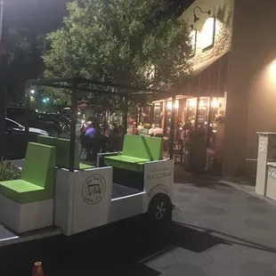 Parked outside venue