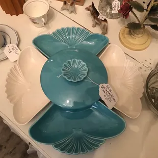 Vintage mid century relish, chip and dip set