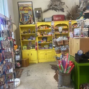 Inside of thrift shop candy area