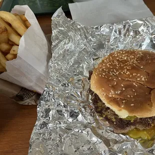 Burger and fries
