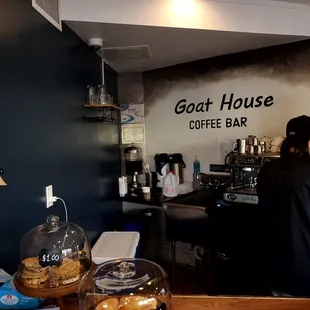 a woman working at the counter