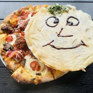 Meatball pizza