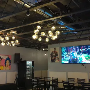 Interior of the GOAT sports bar