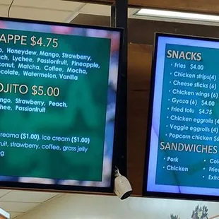 Menu (as of Dec 2021)