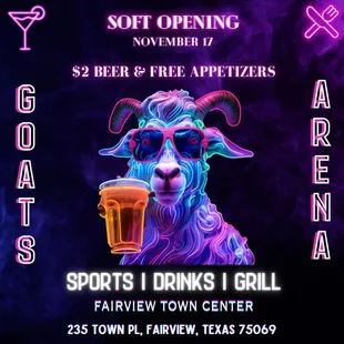 a goat wearing sunglasses and drinking a beer