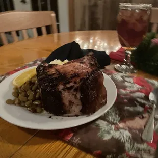 Applewood pork chop.