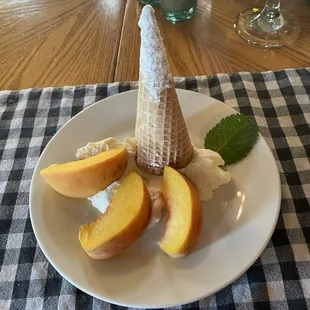 Peach, jubilee dessert