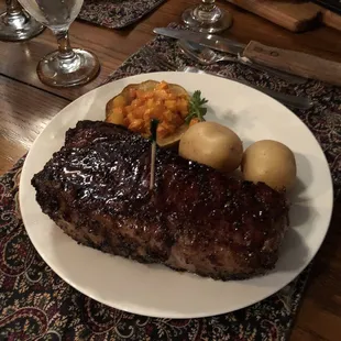 New York Strip stead, Potatoes acorn squash! Best steak I have had ( EVER)!!!!
