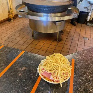 Waiting for my bowl to be stir fried...