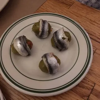 White Anchovy Wrapped Olives