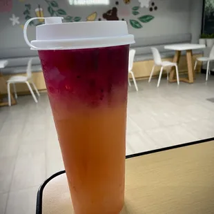 Dragon Fruit Yakult with lychee jelly
