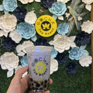 Taro Milk Tea with boba