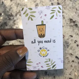 Cute loyalty card. Buy 9 get the 10th free