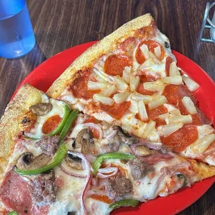 Everything. Pepperoni and pineapple