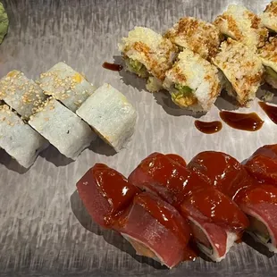 a variety of sushi