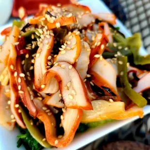 Squid seaweed salad