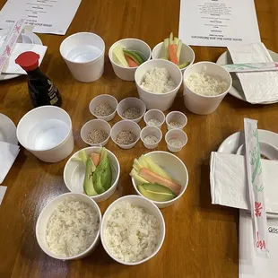 Here for sushi making class.